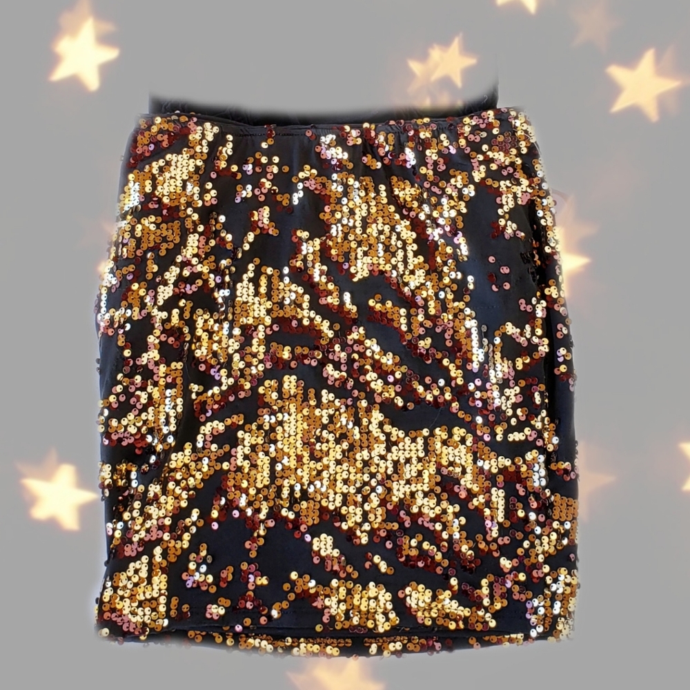 Nordstrom Gold Sequin Mini Skirt